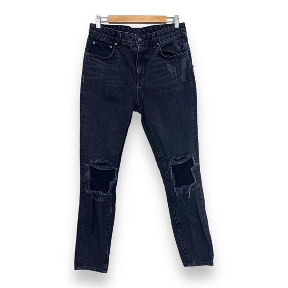 CARMAR | Lace Distressed High Rise Straight Leg Boyfriend Jeans Augusta Faded 27 - Picture 3 of 10